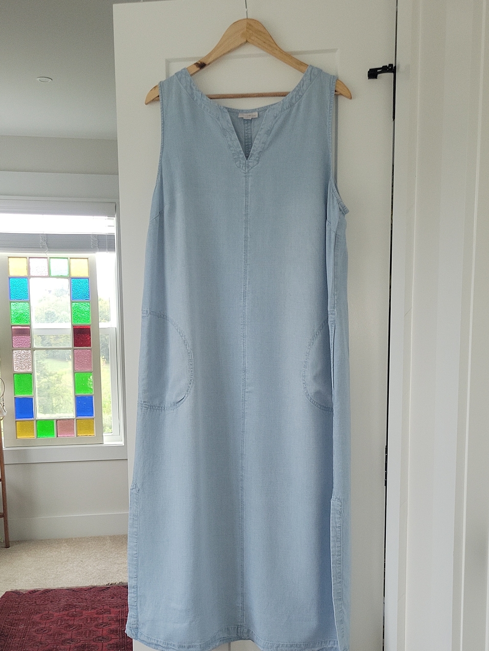J. Jill Light Blue Tencel  Denim Maxi Dress